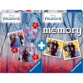 Puzzle si Joc Memory Frozen, 25/36/49 Piese Ravensburger - 1